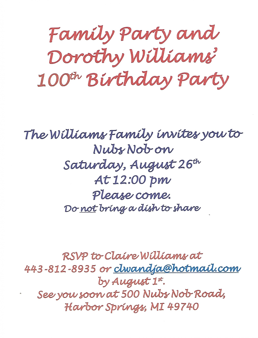 flyer for Grandma's birthday